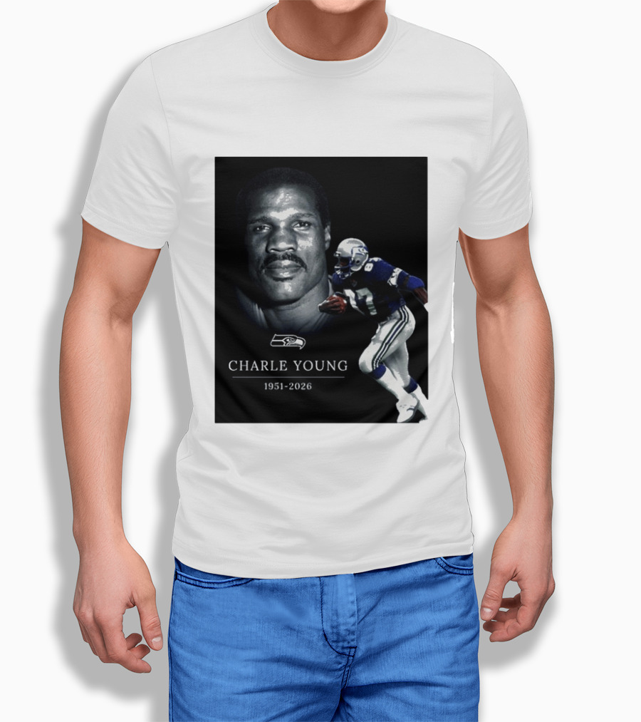 Seattle Seahawks Charle Young 1951 2026 Remembrance T-Shirt