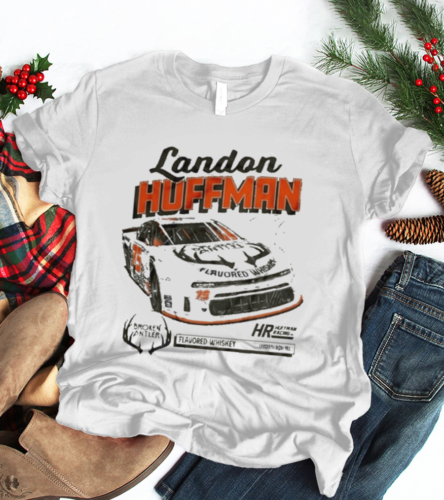 Landon Huffman 2026 Get Bucked Broken Antler Flavored Whiskey Racing Car T-Shirt