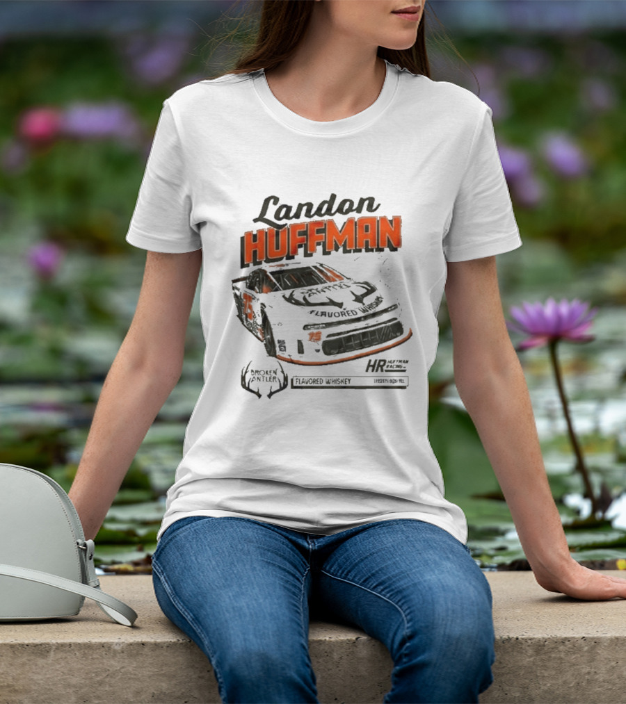 Landon Huffman 2026 Get Bucked Broken Antler Flavored Whiskey Racing Car T-Shirt