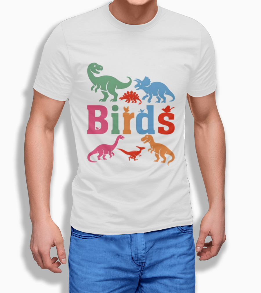 Birds Dinosaurs Colorful Dinosaur T-Shirt