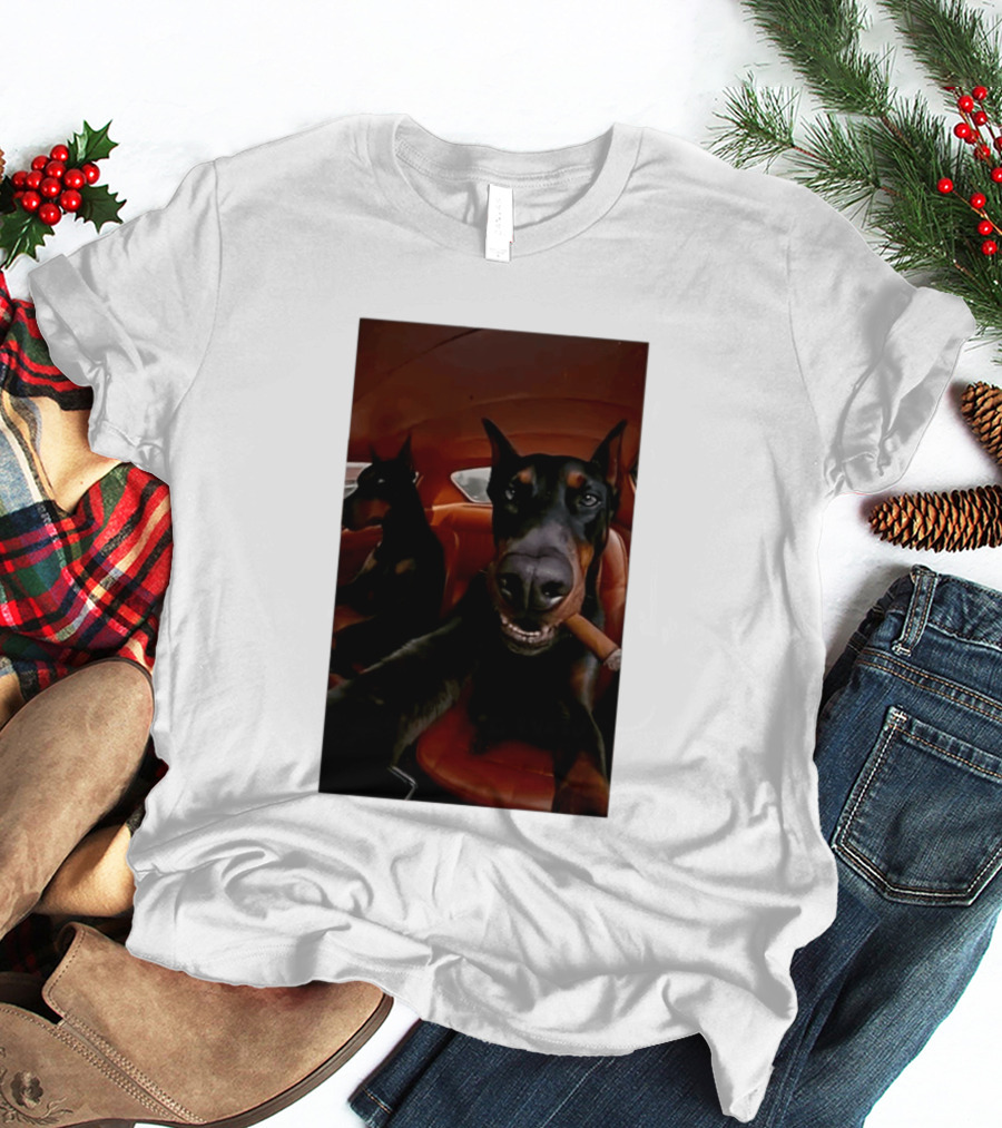 Doberman Smoking Cigar In Car Selfie T-Shirt