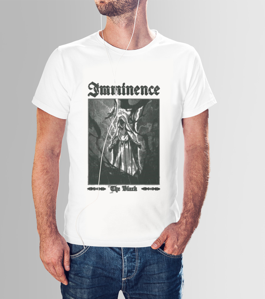 Imminence The Black Oracle Cloaked Figure With Lightning And Trees T-Shirt