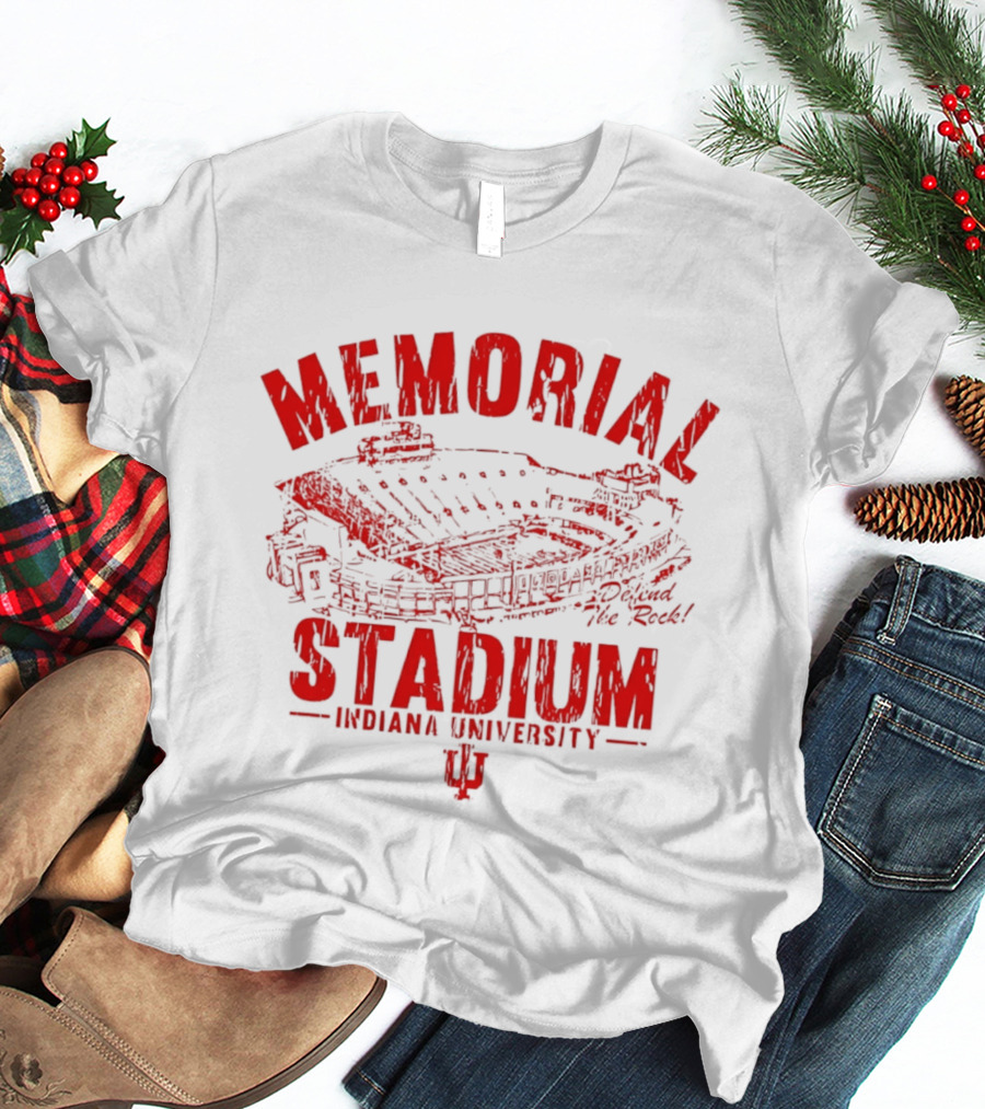 Indiana University Memorial Stadium Defend The Rock T-Shirt