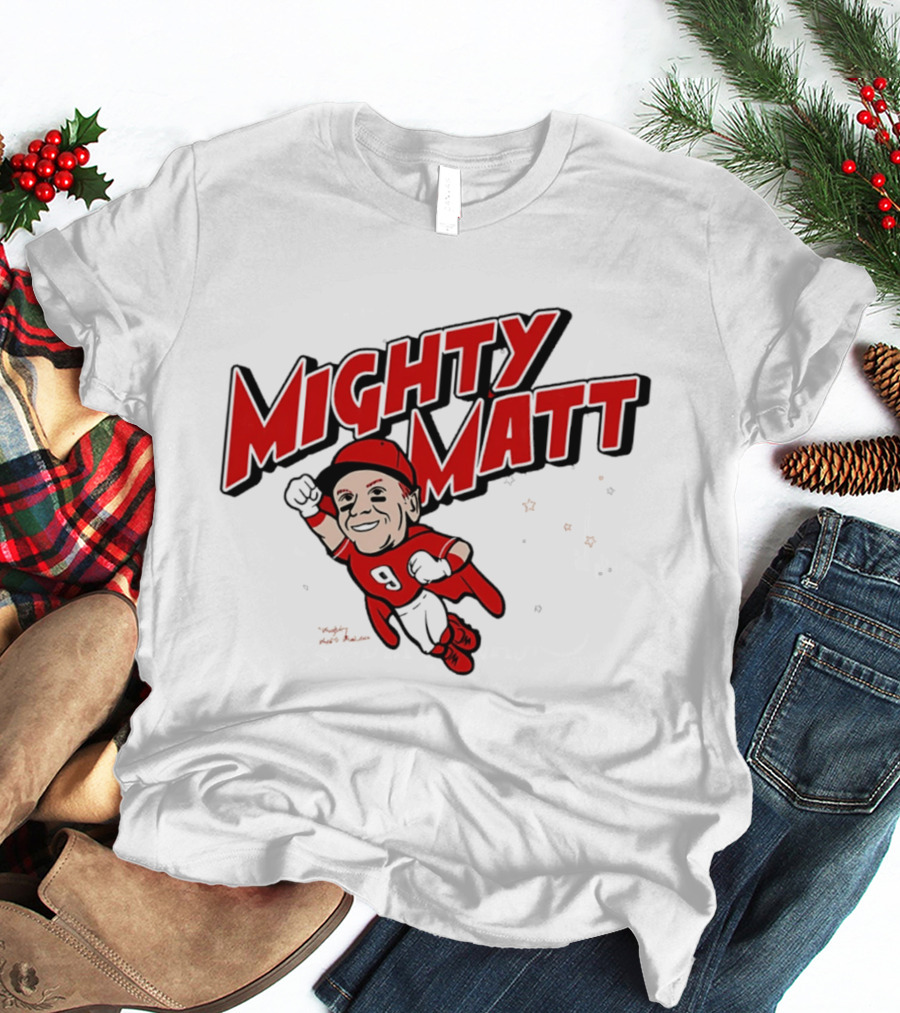 Mighty Matt McLain Cincinnati Reds Cartoon Superman T-Shirt