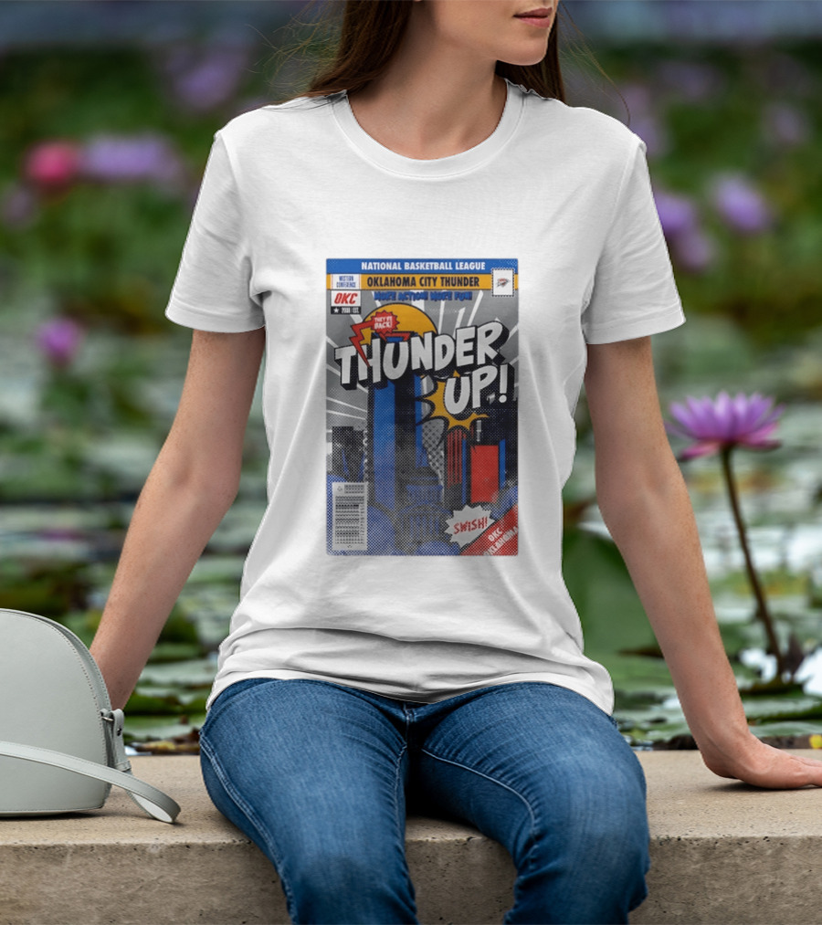 National Basketball League Oklahoma City Thunder Up Comic Action More Fun Swish T-Shirt