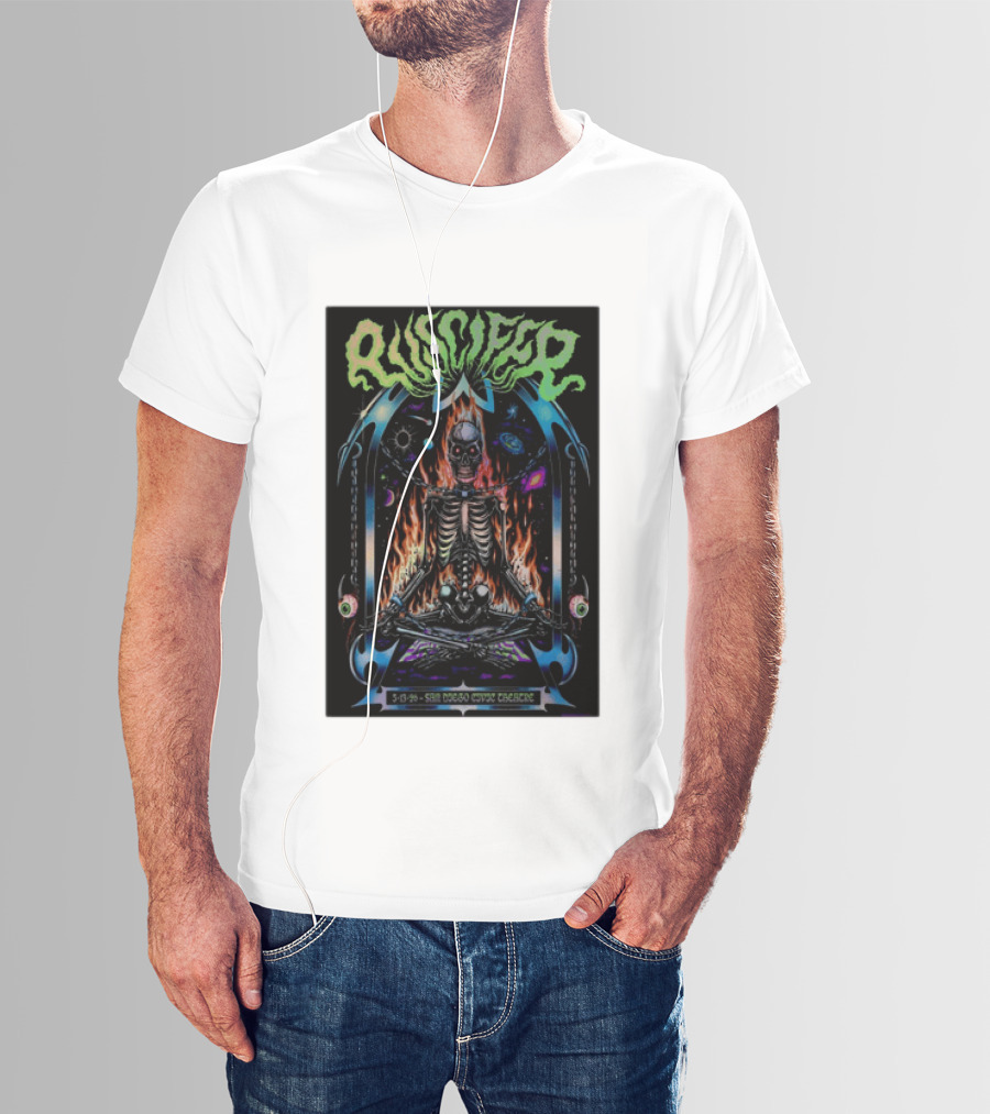 Puscifer San Diego Civic Theatre May 13 2026 Skeleton Cosmic Fire T-Shirt