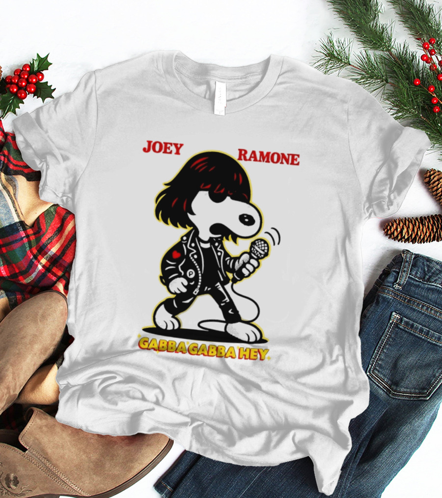 Snoopy Joey Ramone Gabba Gabba Hey Peanuts Crossover Iconic Collaboration T-Shirt