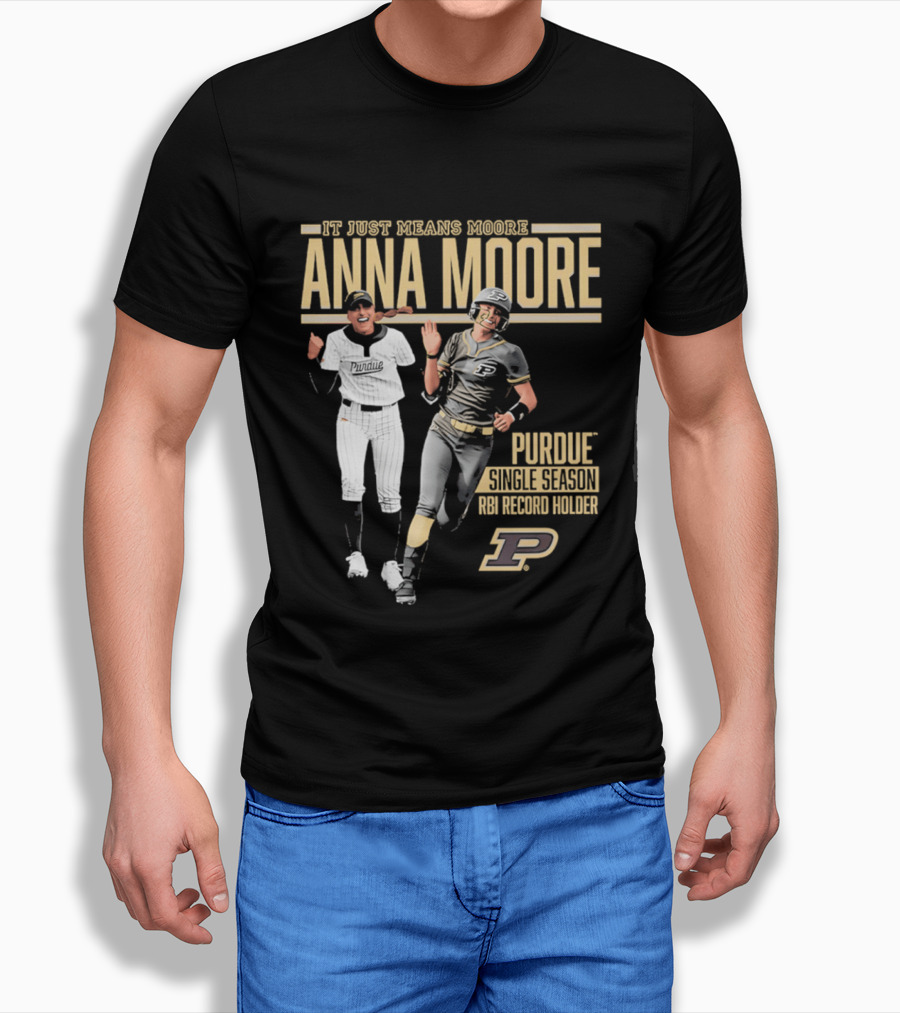 Anna Moore Purdue Softball Career Record Holder It Just Means Moore T-Shirt
