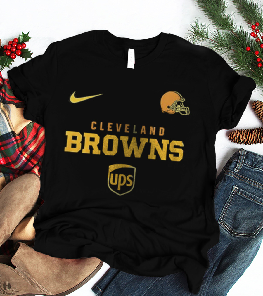 Cleveland Browns UPS Nike Football Helmet Brown And Proud T-Shirt