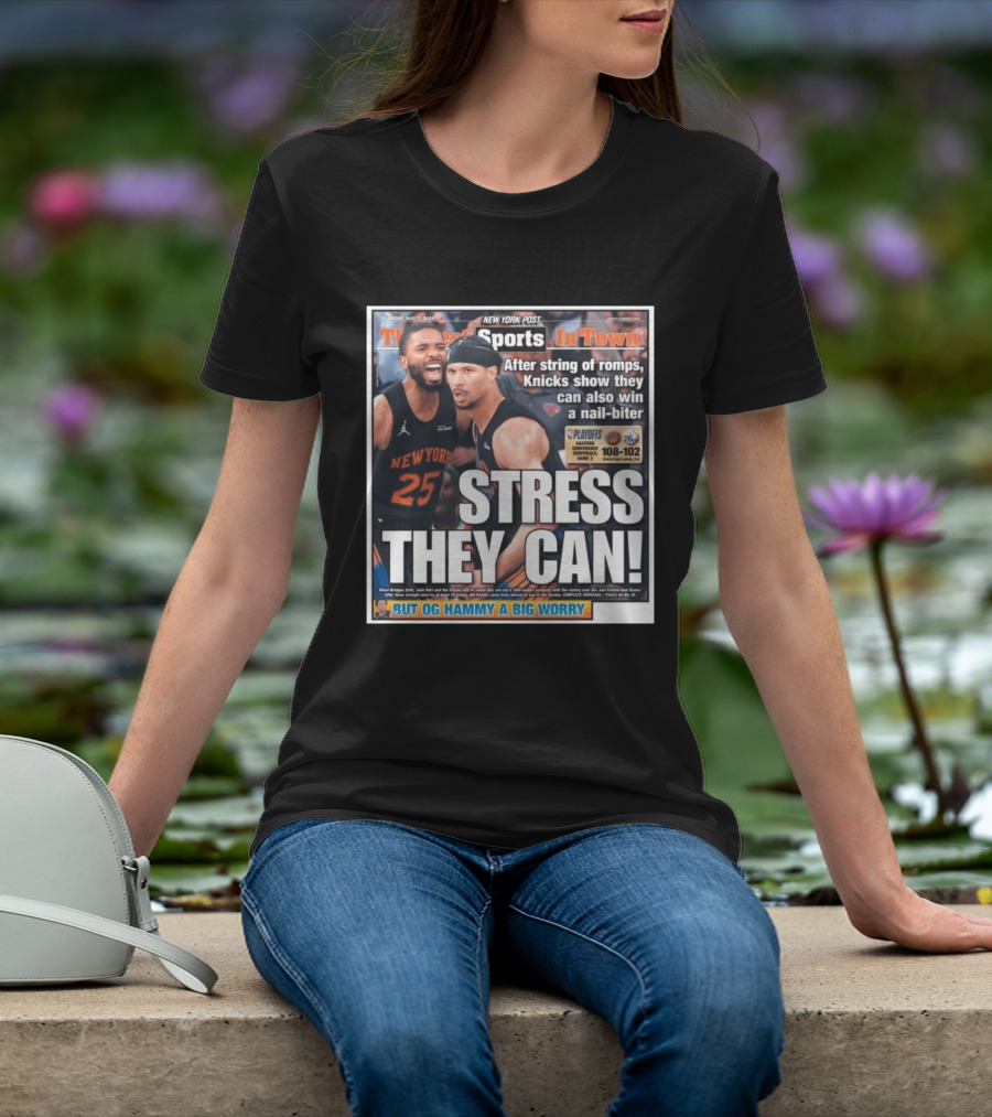 New York Post Sports Knicks Win Nail Biter Stress They Can Playoffs Victory T-Shirt