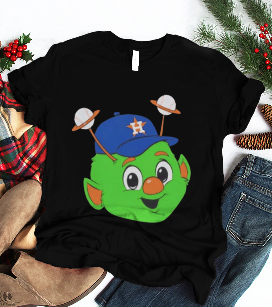 Houston Astros Orbit Character Face With Baseball Antennae T-Shirt