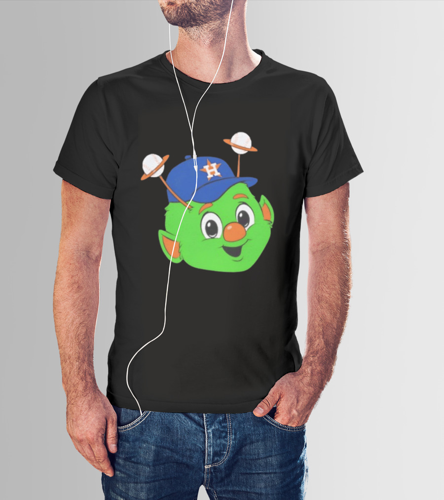 Houston Astros Orbit Character Face With Baseball Antennae T-Shirt