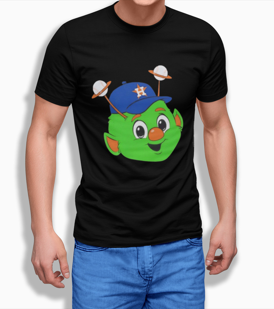 Houston Astros Orbit Character Face With Baseball Antennae T-Shirt
