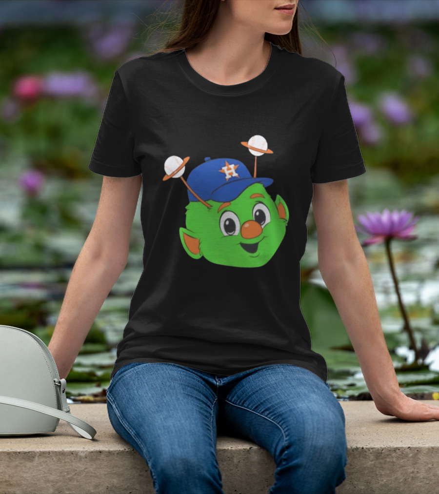 Houston Astros Orbit Character Face With Baseball Antennae T-Shirt