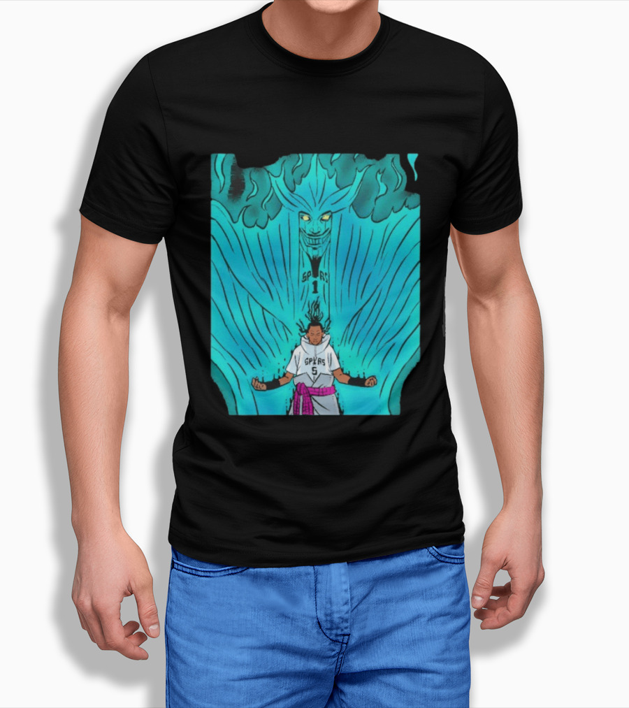 Victor Wembanyama Sasuke Susanoo Spurs Basketball Anime T-Shirt