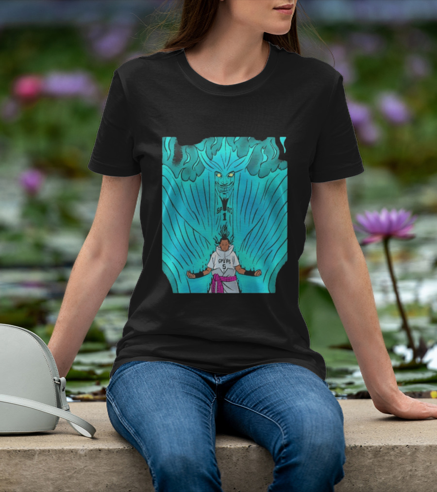 Victor Wembanyama Sasuke Susanoo Spurs Basketball Anime T-Shirt