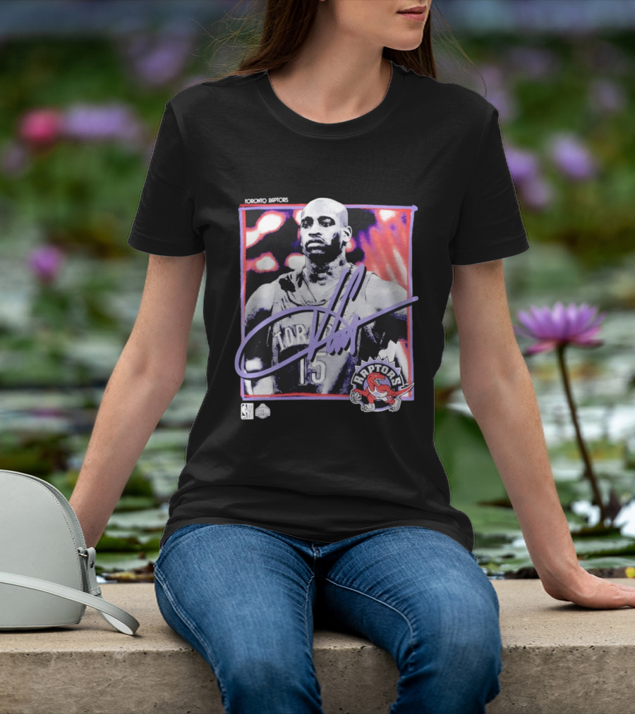 Vince Carter Number 15 Toronto Raptors NBA Hardwood Classics Freeze Frame T-Shirt