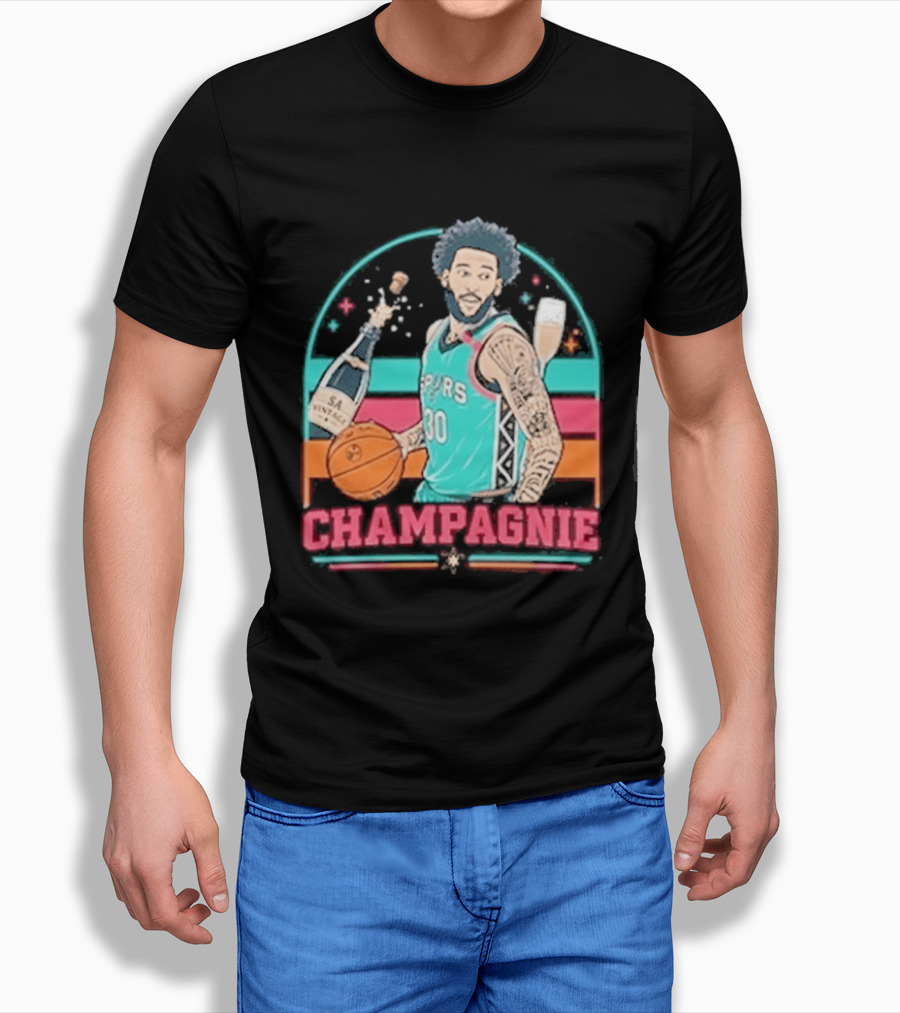 San Antonio Spurs Julian Champagnie 90s Style Basketball T-Shirt