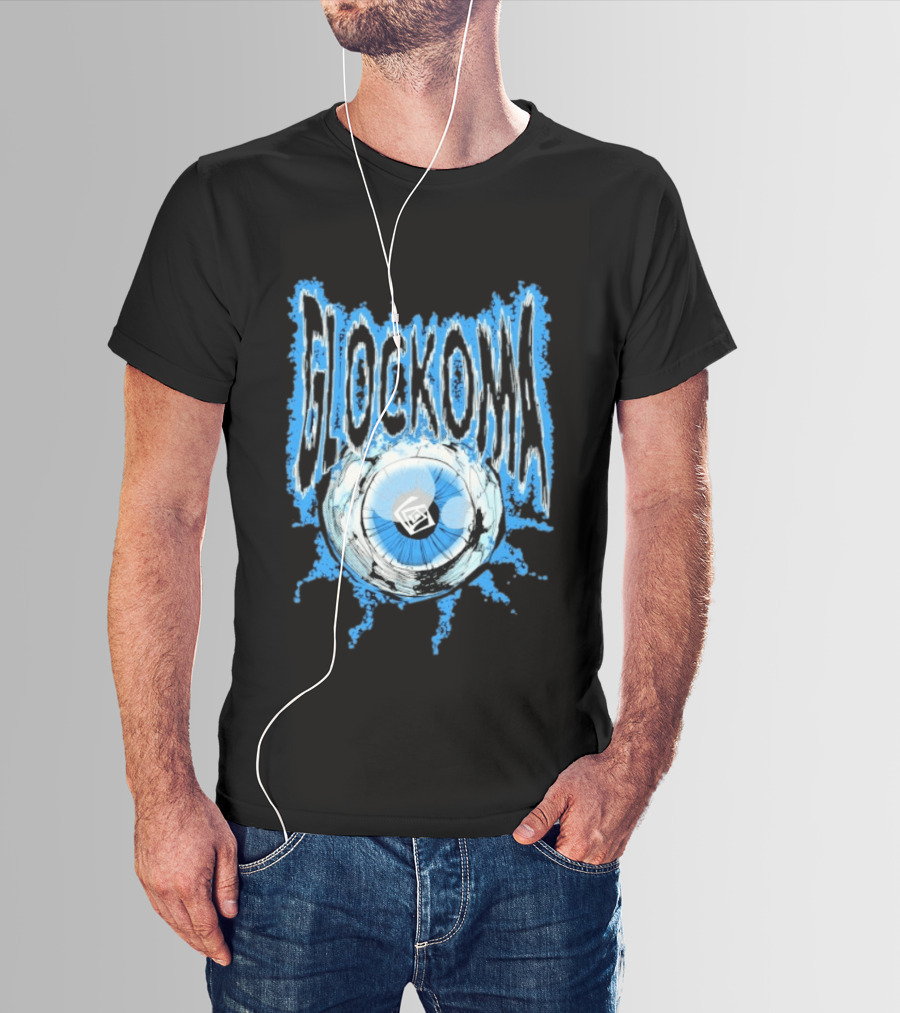 Key Glock Glockoma Eyeball Blue Splash T-Shirt