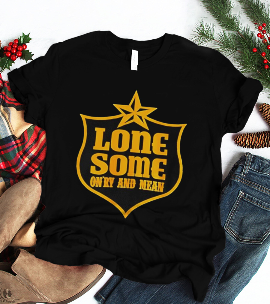 Lonesome On'ry And Mean Lone Star Shield T-Shirt