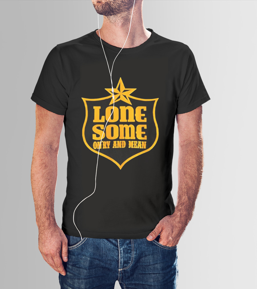 Lonesome On'ry And Mean Lone Star Shield T-Shirt
