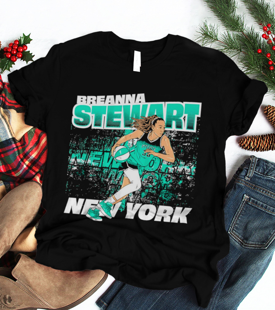 Breanna Stewart New York Basketball Player Action T-Shirt