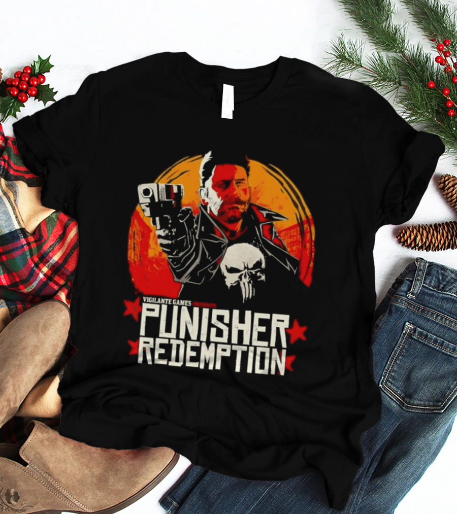 Punisher Redemption Red Dead Vigilante Games T-Shirt