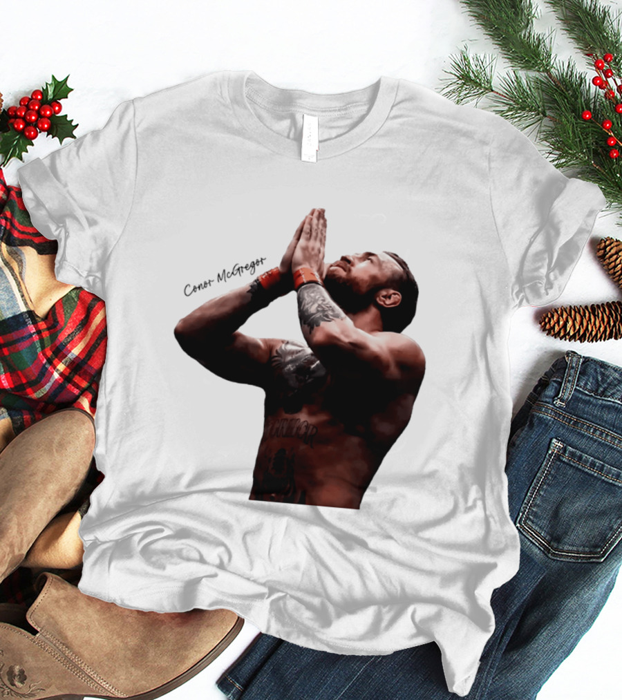 Conor McGregor Returning Pray Pose Tattooed MMA Fighter T-Shirt
