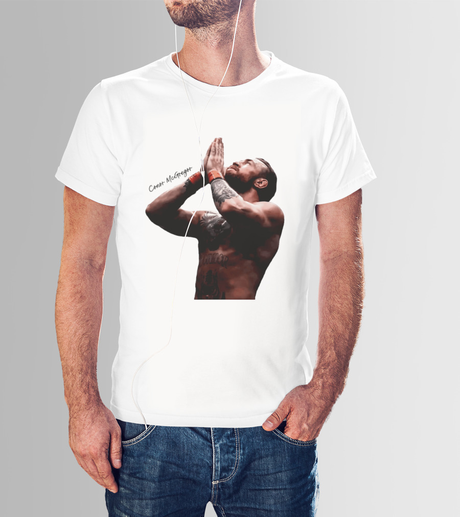 Conor McGregor Returning Pray Pose Tattooed MMA Fighter T-Shirt