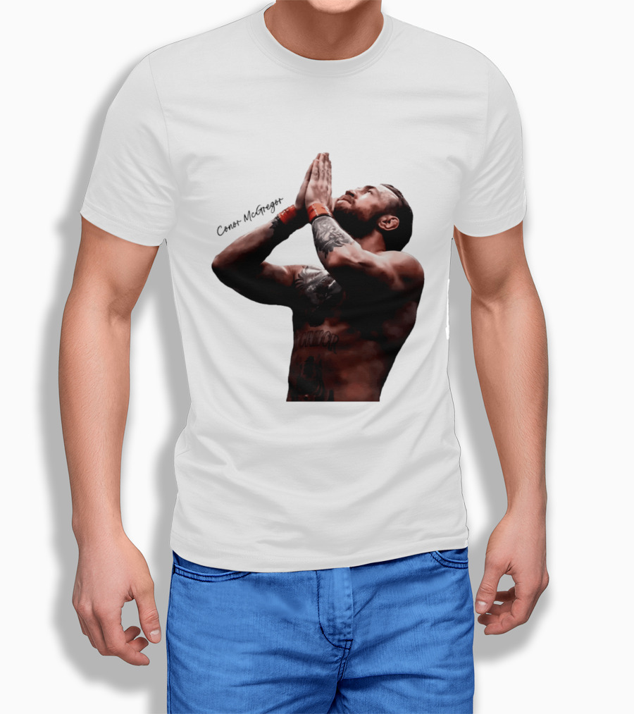 Conor McGregor Returning Pray Pose Tattooed MMA Fighter T-Shirt