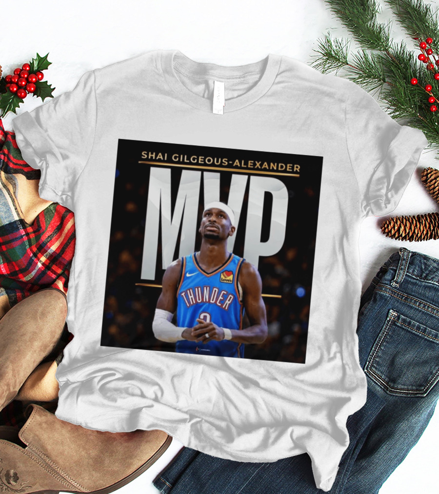 Shai Gilgeous Alexander Thunder MVP Celebration T-Shirt