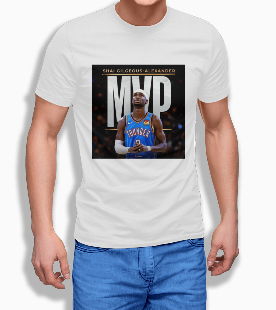 Shai Gilgeous Alexander Thunder MVP Celebration T-Shirt