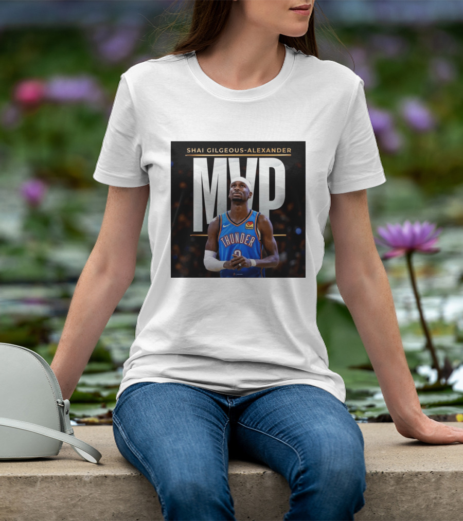 Shai Gilgeous Alexander Thunder MVP Celebration T-Shirt