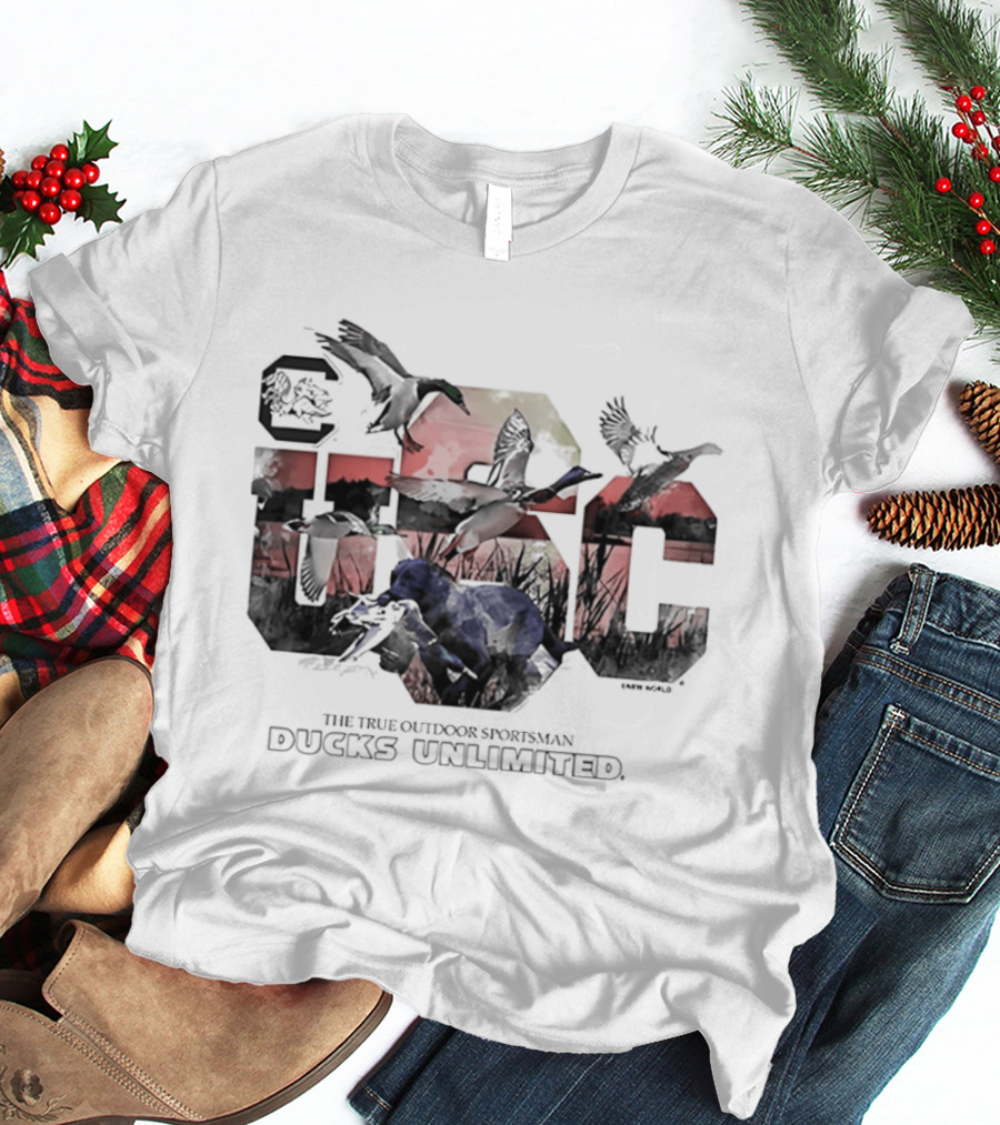 South Carolina Gamecocks True Outdoor Sportsman Ducks Unlimited Wildlife Scene T-Shirt