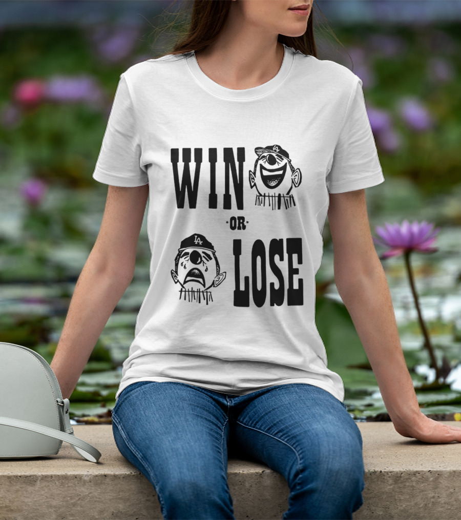 Win Or Lose Laughing Crying Clown LA Baseball Fan T-Shirt