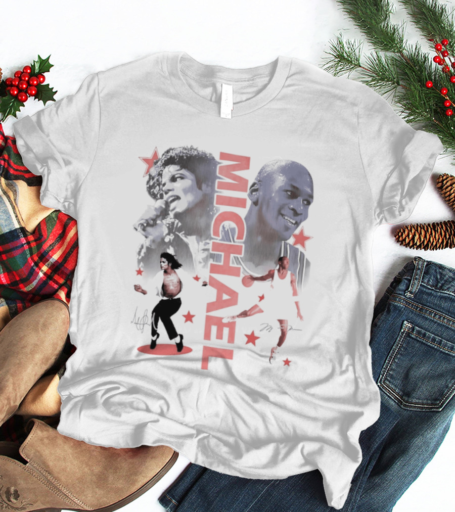 Michael Jordan Michael Jackson Two Legends Signatures Bootleg T-Shirt