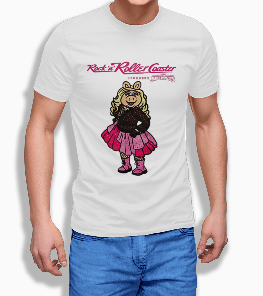 Miss Piggy Rockin' Roller Rhinestone Disney Muppets Couture Fashion T-Shirt
