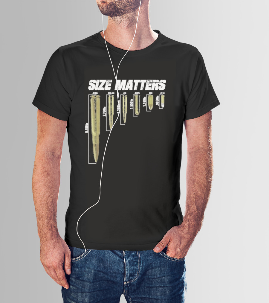 Size Matters Bullet Cartridge Sizes T-Shirt