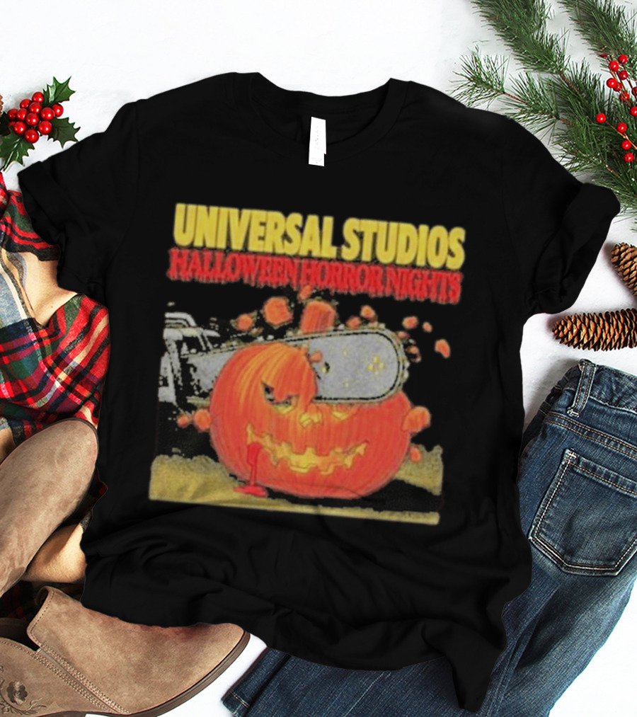 Universal Studios Halloween Horror Nights Pumpkin Chainsaw T-Shirt