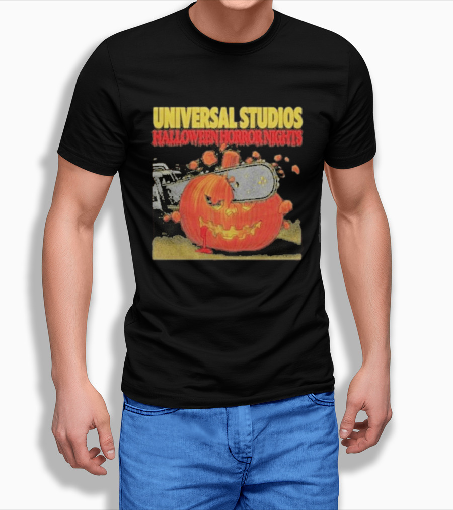 Universal Studios Halloween Horror Nights Pumpkin Chainsaw T-Shirt