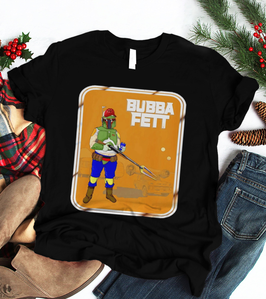 Bubba Fett Cartoon Camper And Spaceship T-Shirt