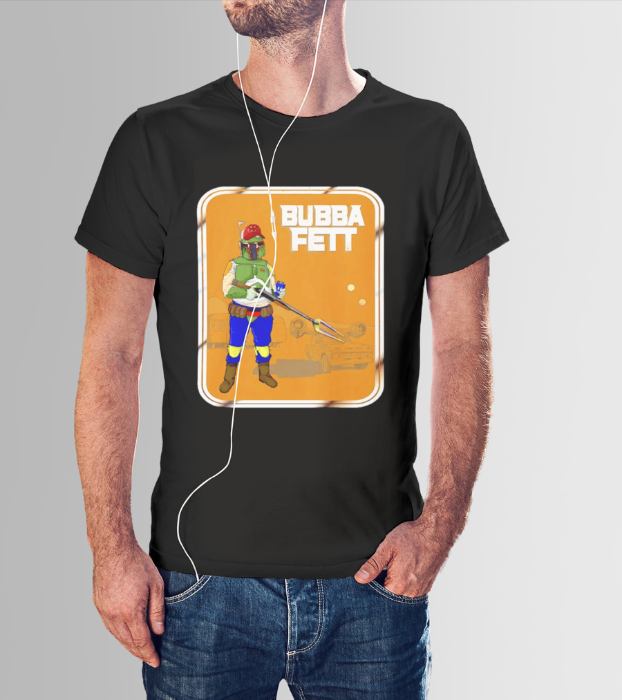 Bubba Fett Cartoon Camper And Spaceship T-Shirt