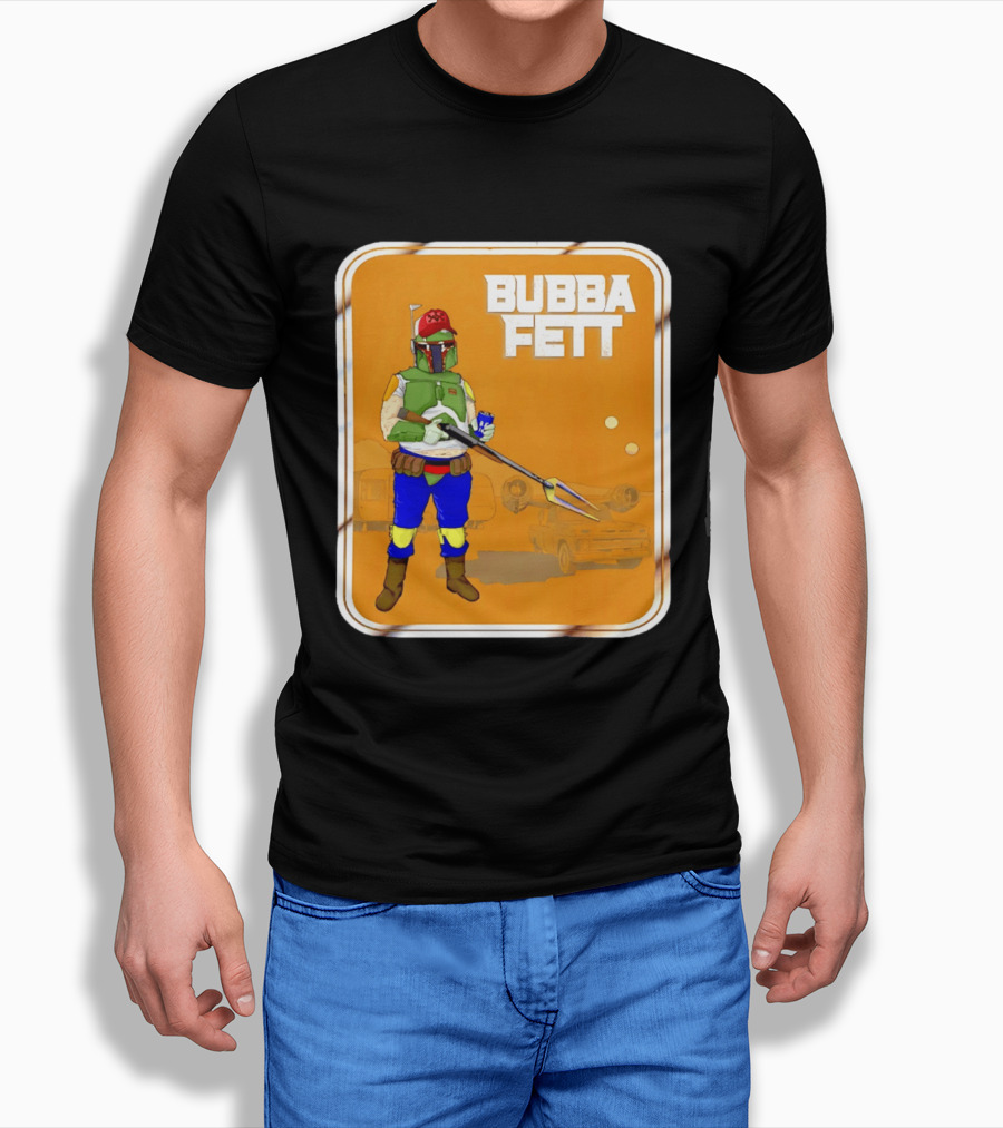 Bubba Fett Cartoon Camper And Spaceship T-Shirt