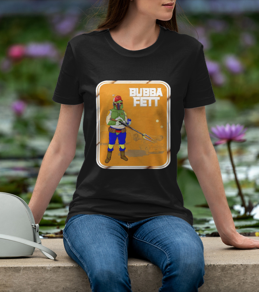 Bubba Fett Cartoon Camper And Spaceship T-Shirt