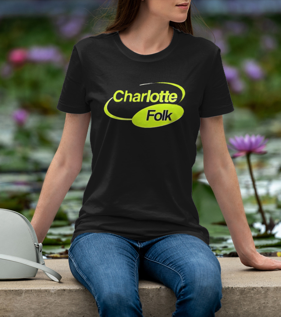 Charlotte Folk Neon Green Swirl T-Shirt