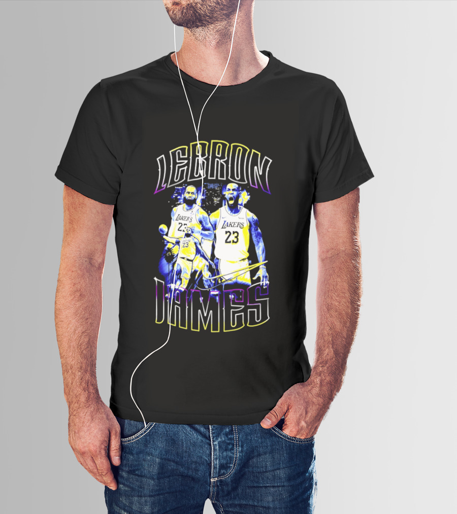 LeBron James Los Angeles Lakers Iconic Basketball T-Shirt