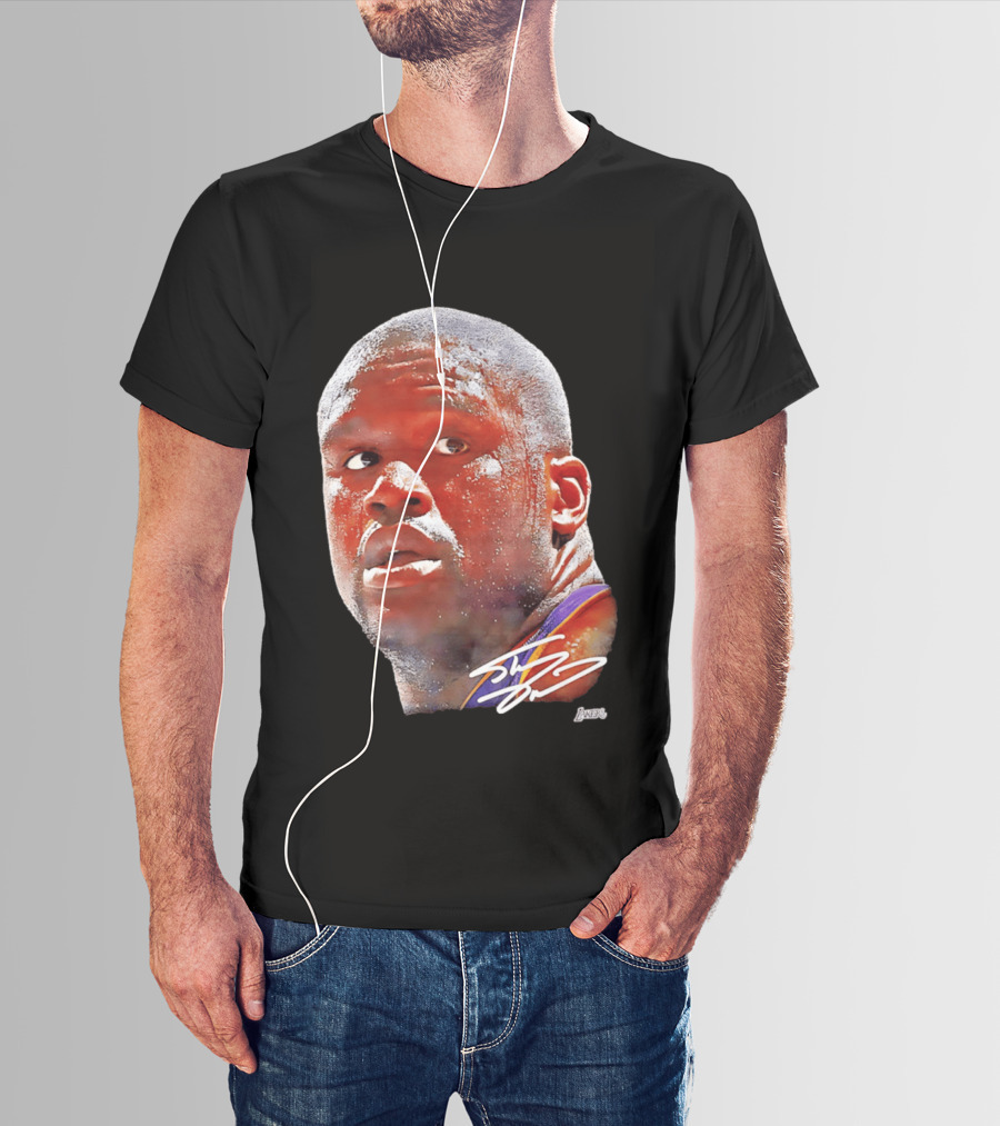 Los Angeles Lakers Shaquille O'Neal Signature Big Face Legends T-Shirt