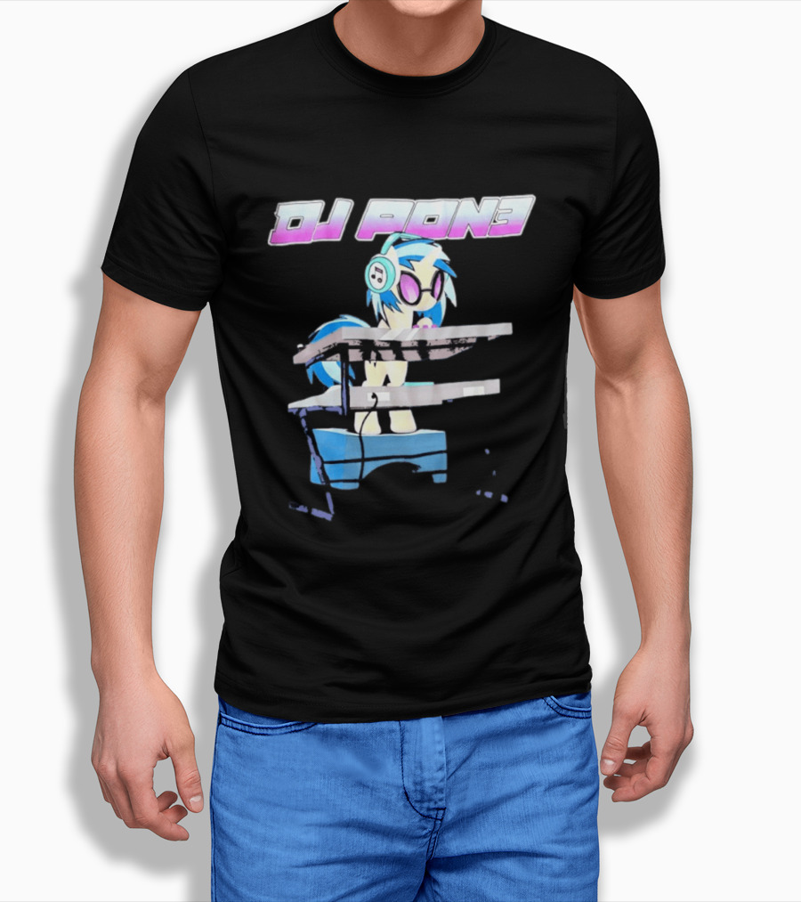 DJ Pon3 My Little Pony Character With Headphones And Turntable T-Shirt