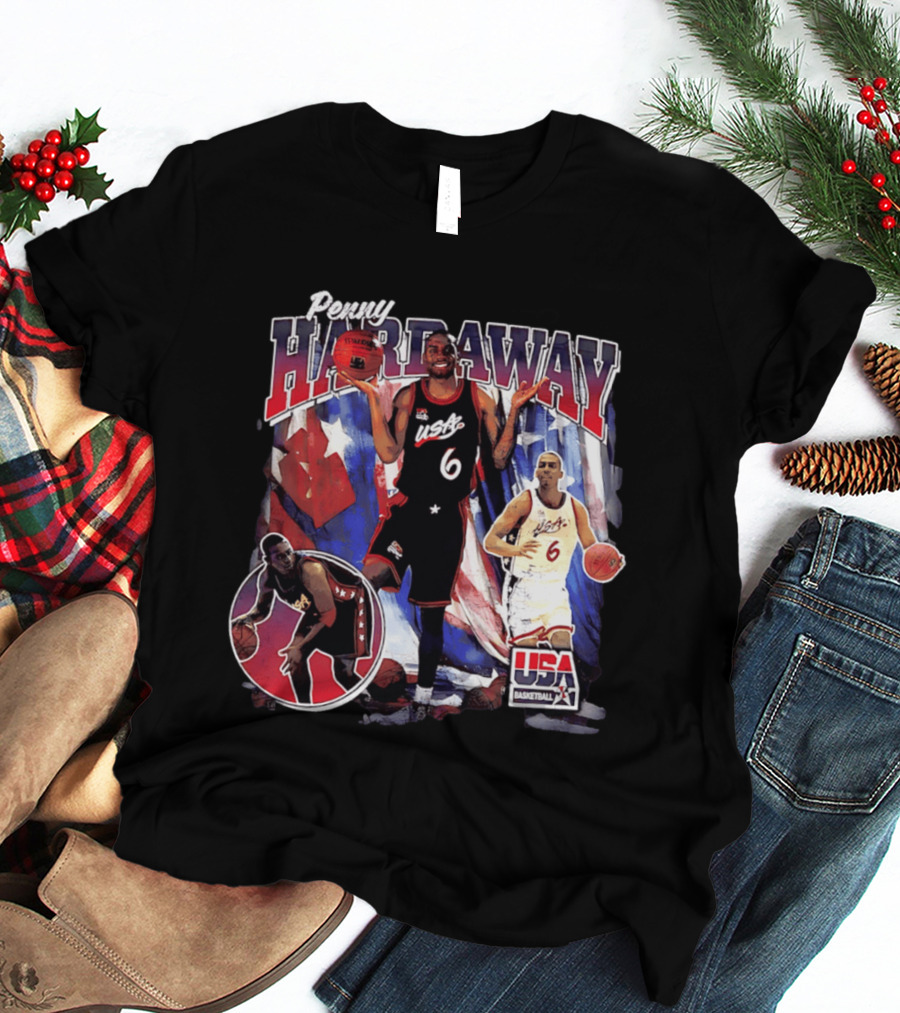 Penny Hardaway USA Basketball Legend Stars And Stripes USA Basketball T-Shirt