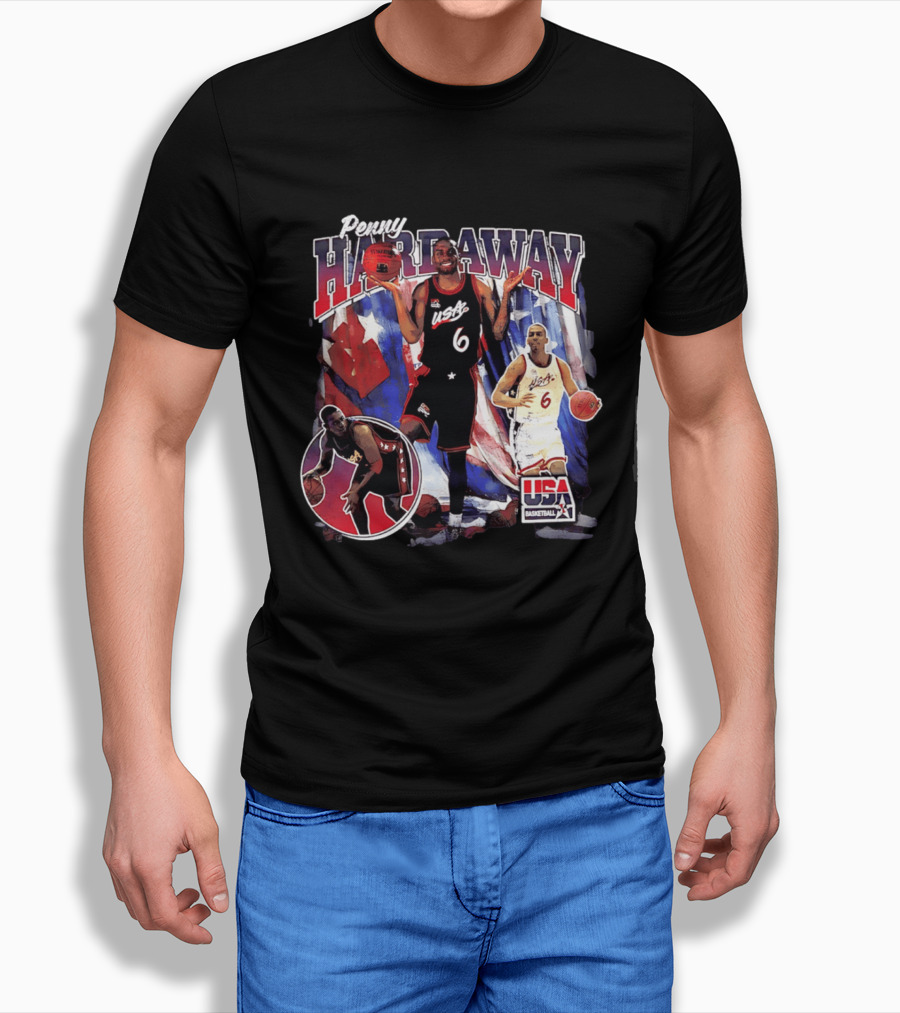 Penny Hardaway USA Basketball Legend Stars And Stripes USA Basketball T-Shirt